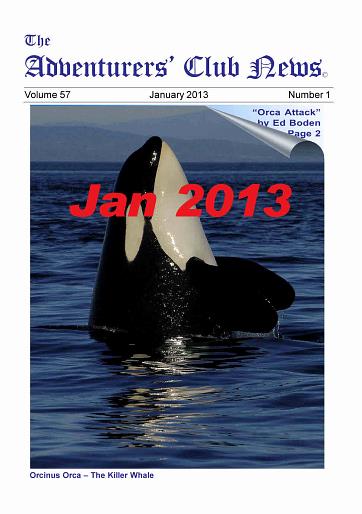 January 2013 Adventurers Club News Cover